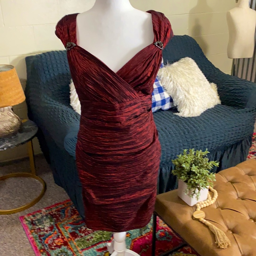 Alex Evenings Dark Red cocktail dress